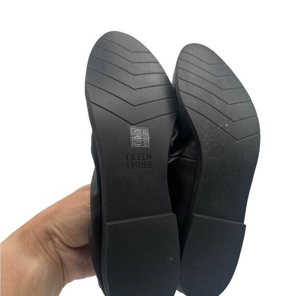 Eileen Fisher Black Naomi Nappa Leather Ballet Flat - Picture 4 of 5